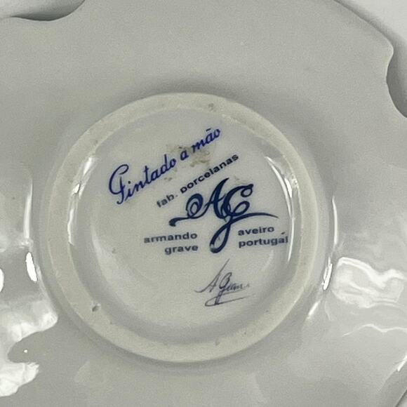 Armando Grave Portugal Demitasse Cup Saucer Hand Painted Floral AG Pintado à Mão - Picture 11 of 16